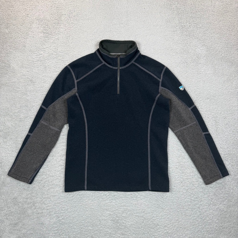 Kuhl Youth Kashmira Quarter Zip Fleece Pullover Black Gray Size M 10-12